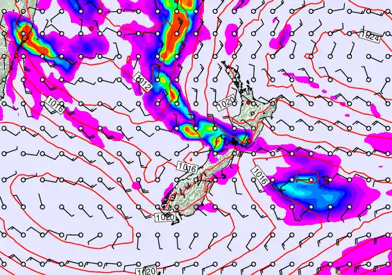 New Zealand forecast chart for Friday, May 29th, 2026 at 12:00 AM