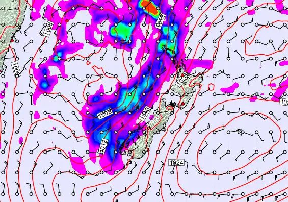 New Zealand forecast chart for Saturday, May 30th, 2026 at 6:00 AM
