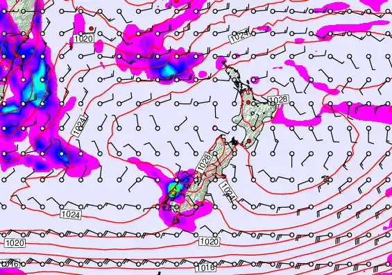 New Zealand forecast chart for Tuesday, May 26th, 2026 at 6:00 PM