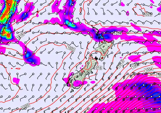 New Zealand forecast chart for Thursday, May 28th, 2026 at 12:00 PM
