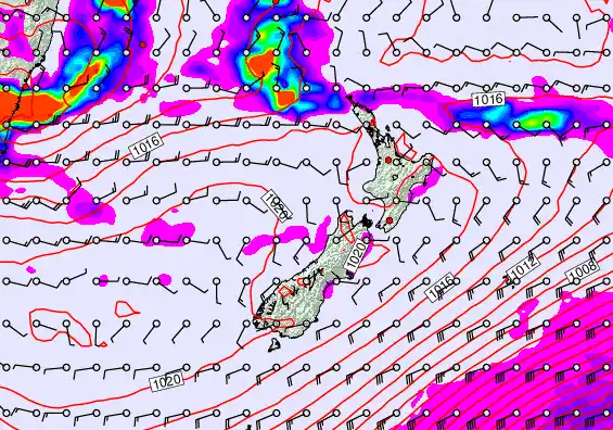 New Zealand forecast chart for Friday, May 29th, 2026 at 12:00 AM