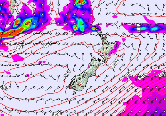 New Zealand forecast chart for Friday, May 29th, 2026 at 6:00 AM
