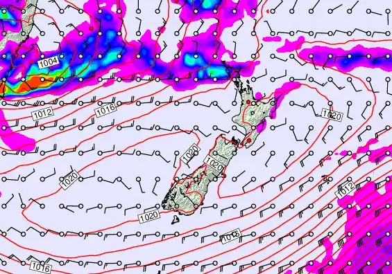 New Zealand forecast chart for Friday, May 29th, 2026 at 12:00 PM