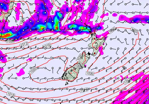 New Zealand forecast chart for Friday, May 29th, 2026 at 6:00 PM