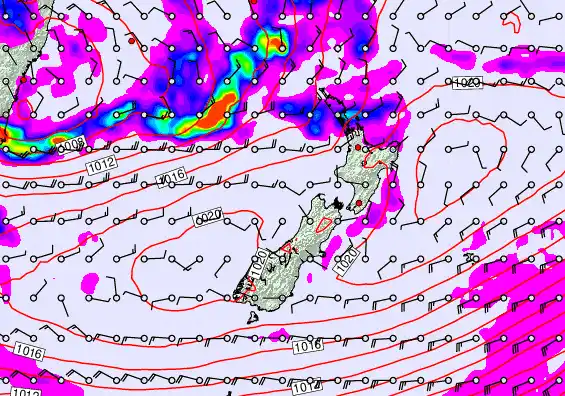 New Zealand forecast chart for Saturday, May 30th, 2026 at 12:00 AM