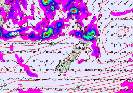 New Zealand forecast chart for Saturday, May 30th, 2026 at 12:00 PM