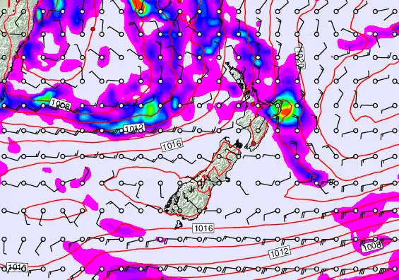 New Zealand forecast chart for Saturday, May 30th, 2026 at 6:00 PM