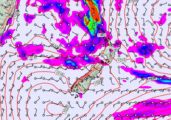 New Zealand forecast chart for Sunday, May 31st, 2026 at 12:00 PM