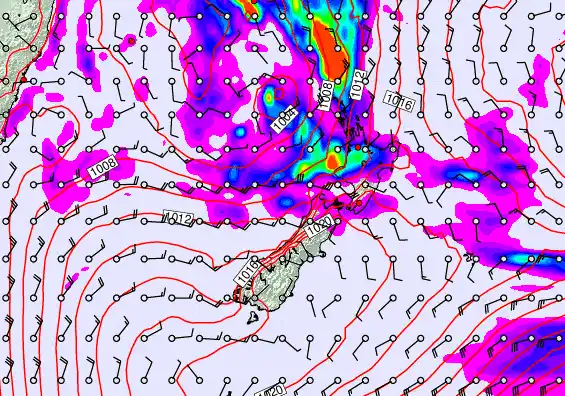 New Zealand forecast chart for Sunday, May 31st, 2026 at 6:00 PM