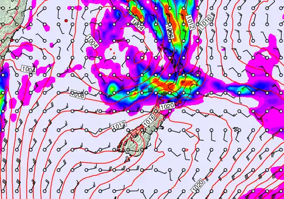 New Zealand forecast chart for Monday, June 1st, 2026 at 12:00 AM