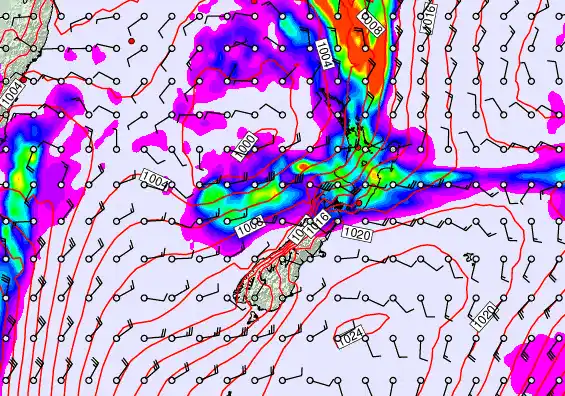 New Zealand forecast chart for Monday, June 1st, 2026 at 6:00 AM