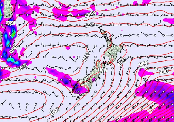 New Zealand forecast chart for Tuesday, May 26th, 2026 at 12:00 AM