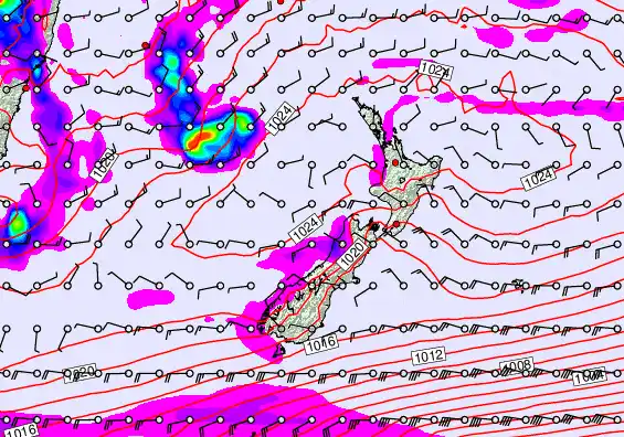New Zealand forecast chart for Wednesday, May 27th, 2026 at 12:00 PM