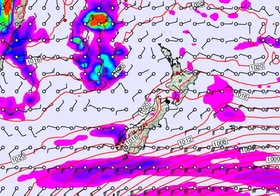 New Zealand forecast chart for Thursday, May 28th, 2026 at 12:00 AM