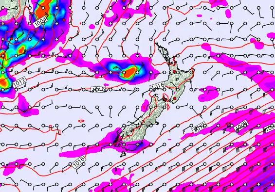 New Zealand forecast chart for Thursday, May 28th, 2026 at 6:00 PM