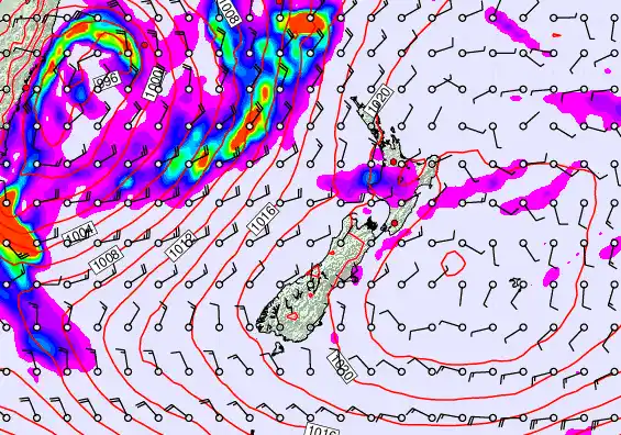 New Zealand forecast chart for Saturday, May 30th, 2026 at 12:00 AM