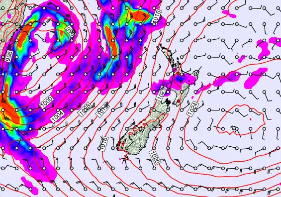 New Zealand forecast chart for Saturday, May 30th, 2026 at 6:00 AM