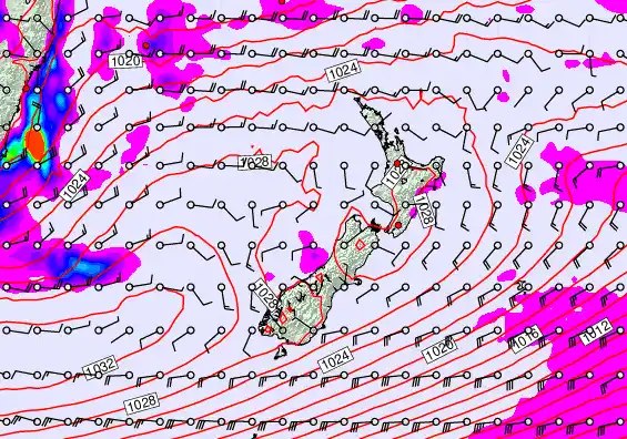 New Zealand forecast chart for Tuesday, May 26th, 2026 at 6:00 PM