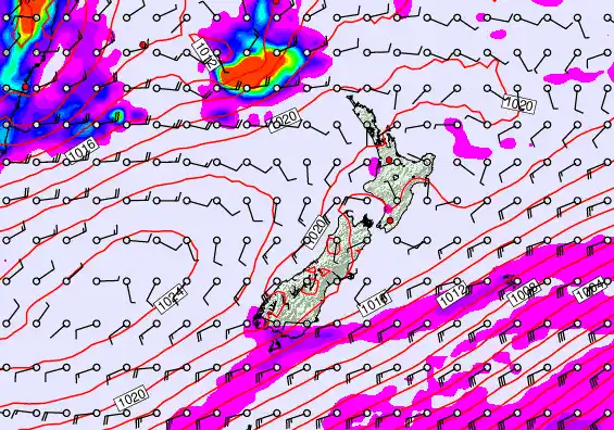 New Zealand forecast chart for Thursday, May 28th, 2026 at 6:00 AM