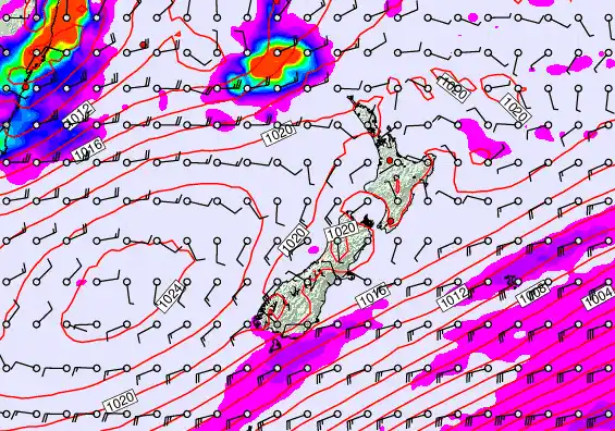 New Zealand forecast chart for Thursday, May 28th, 2026 at 12:00 PM