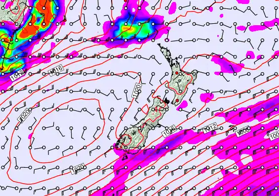 New Zealand forecast chart for Thursday, May 28th, 2026 at 6:00 PM