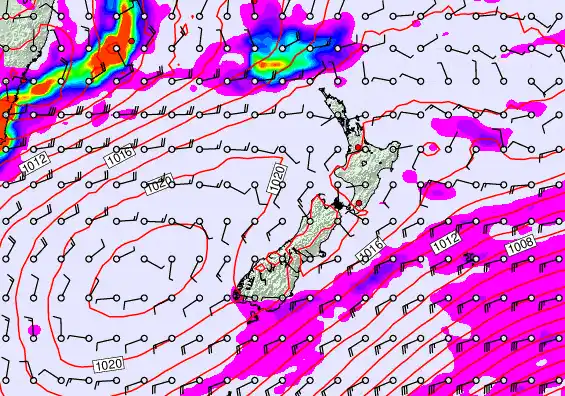New Zealand forecast chart for Friday, May 29th, 2026 at 12:00 AM