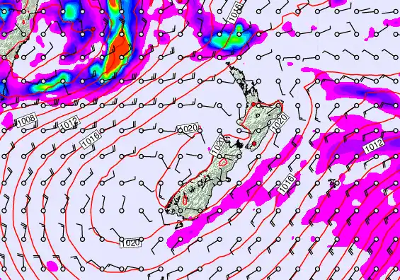 New Zealand forecast chart for Friday, May 29th, 2026 at 12:00 PM