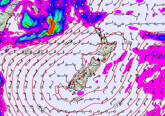 New Zealand forecast chart for Friday, May 29th, 2026 at 6:00 PM