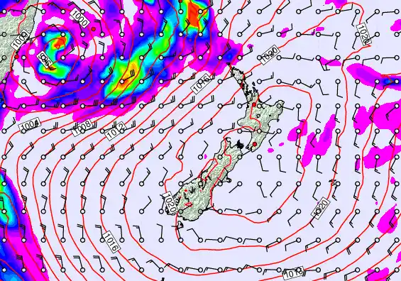 New Zealand forecast chart for Saturday, May 30th, 2026 at 12:00 AM