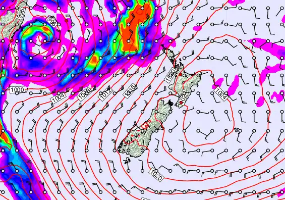 New Zealand forecast chart for Saturday, May 30th, 2026 at 6:00 AM