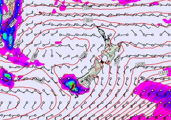 New Zealand forecast chart for Tuesday, May 26th, 2026 at 12:00 AM