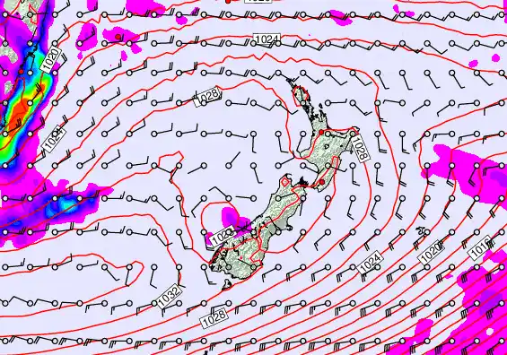 New Zealand forecast chart for Tuesday, May 26th, 2026 at 12:00 PM
