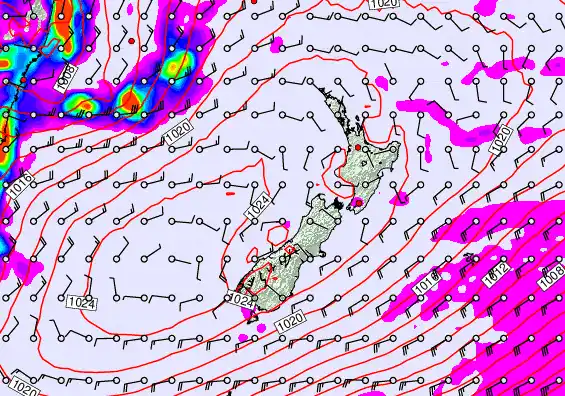 New Zealand forecast chart for Thursday, May 28th, 2026 at 12:00 PM