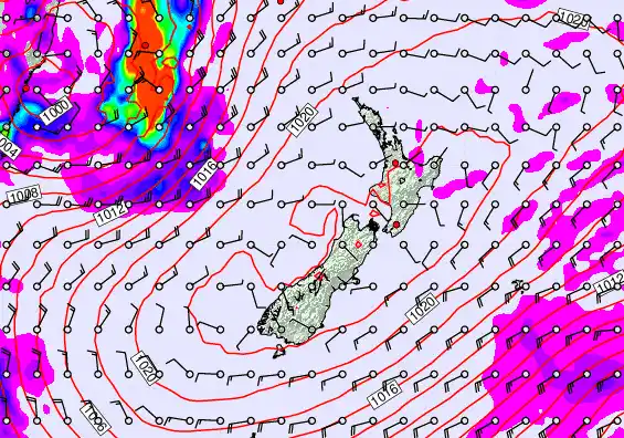 New Zealand forecast chart for Friday, May 29th, 2026 at 6:00 AM