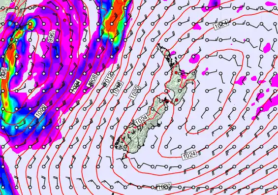 New Zealand forecast chart for Saturday, May 30th, 2026 at 6:00 AM