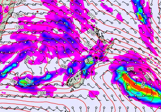 New Zealand forecast chart for Wednesday, June 3rd, 2026 at 12:00 PM