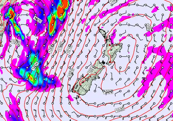 New Zealand forecast chart for Friday, May 29th, 2026 at 6:00 PM