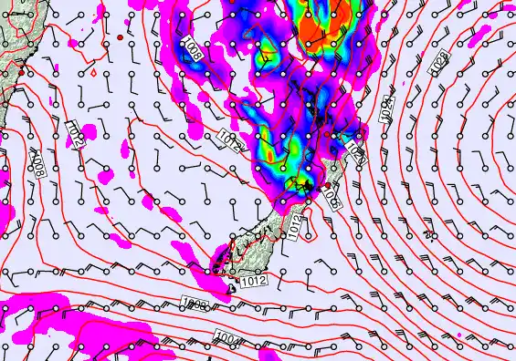 New Zealand forecast chart for Monday, June 1st, 2026 at 6:00 PM