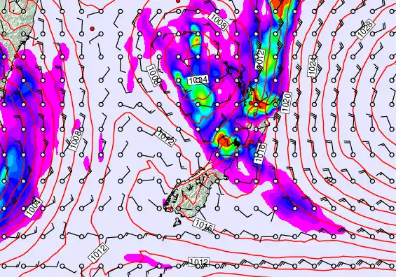 New Zealand forecast chart for Tuesday, June 2nd, 2026 at 6:00 AM