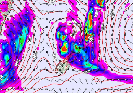 New Zealand forecast chart for Tuesday, June 2nd, 2026 at 6:00 PM