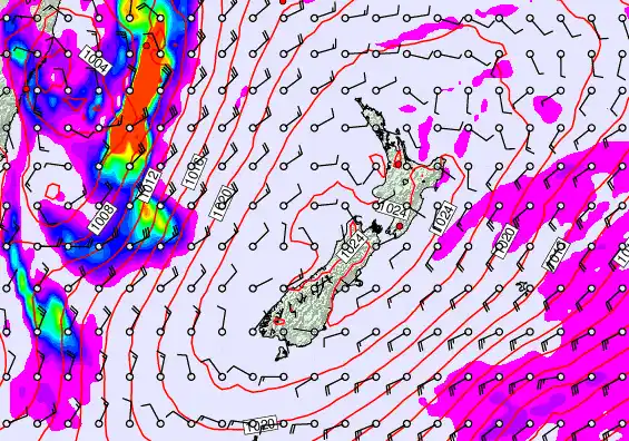 New Zealand forecast chart for Friday, May 29th, 2026 at 12:00 AM