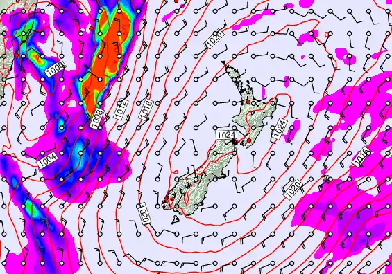 New Zealand forecast chart for Friday, May 29th, 2026 at 6:00 AM