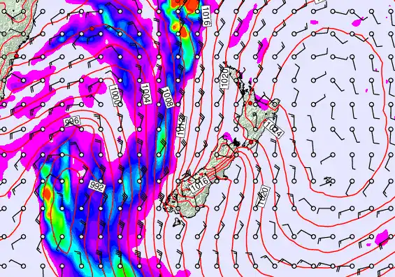 New Zealand forecast chart for Saturday, May 30th, 2026 at 12:00 PM