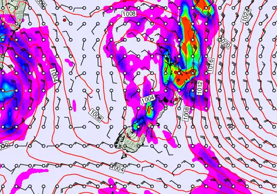 New Zealand forecast chart for Tuesday, June 2nd, 2026 at 6:00 AM
