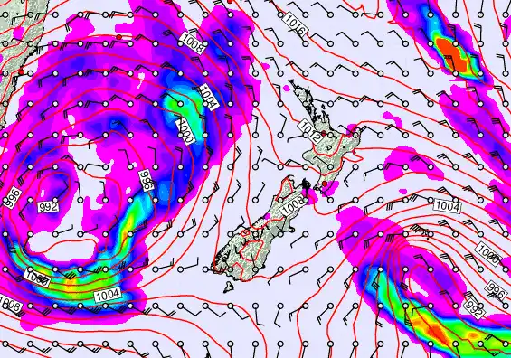 New Zealand forecast chart for Wednesday, June 3rd, 2026 at 12:00 PM