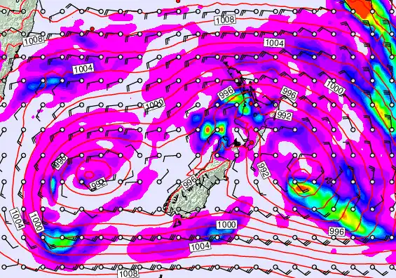 New Zealand forecast chart for Saturday, June 6th, 2026 at 6:00 AM