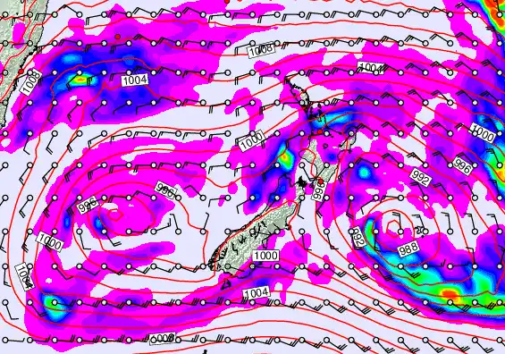 New Zealand forecast chart for Saturday, June 6th, 2026 at 12:00 PM