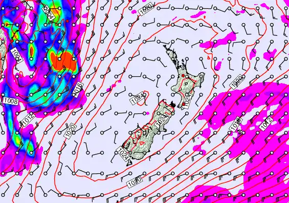 New Zealand forecast chart for Thursday, May 28th, 2026 at 6:00 PM