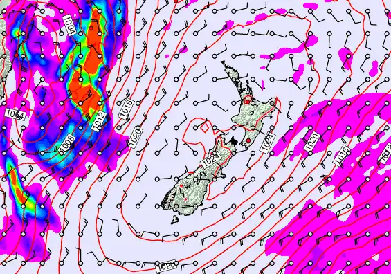New Zealand forecast chart for Friday, May 29th, 2026 at 12:00 AM