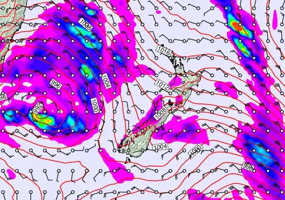 New Zealand forecast chart for Wednesday, June 3rd, 2026 at 12:00 AM
